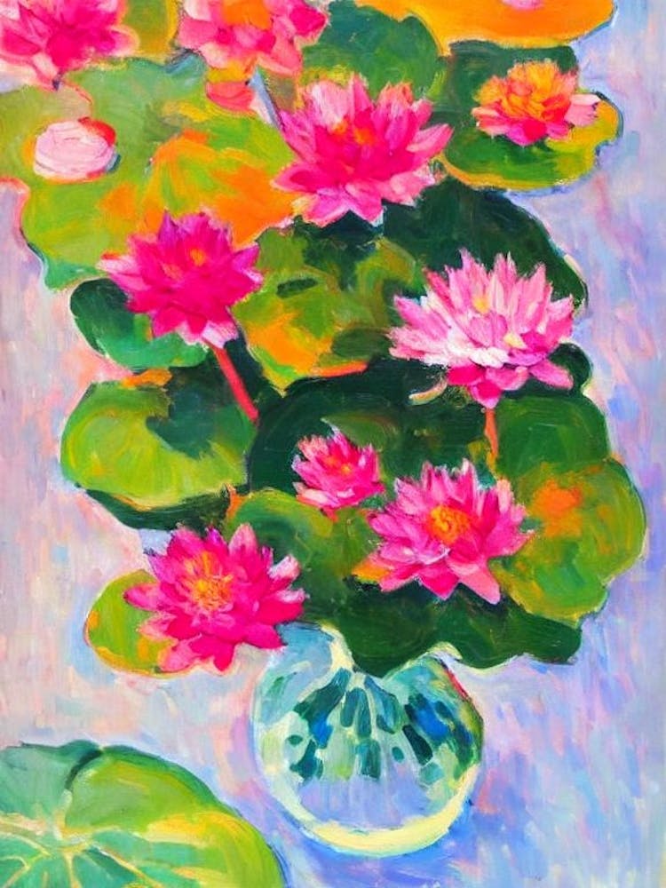 Water Lily Floral Abstract Block Colour 1 1 Flower