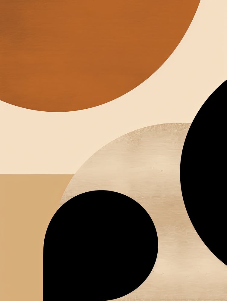 Celestial Serenity; Beige Mid Century Orbits