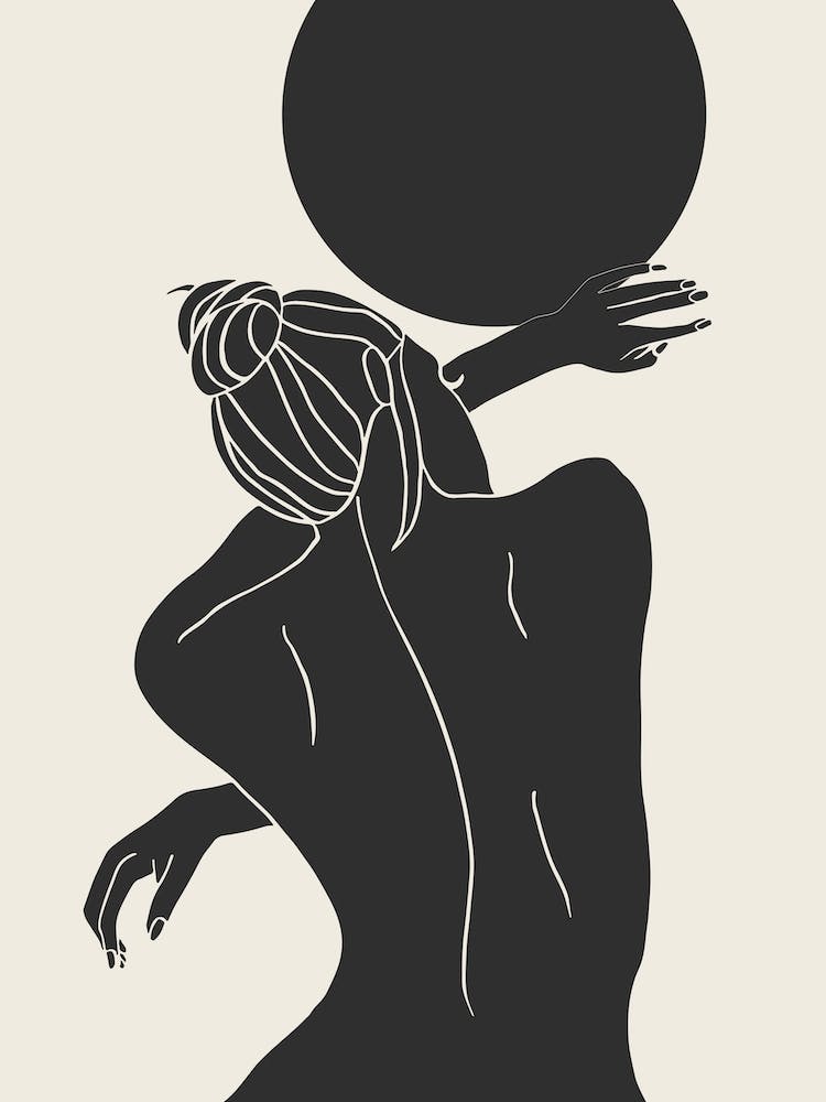 Girl With Bun 2 Backview Shadow Shilhouette