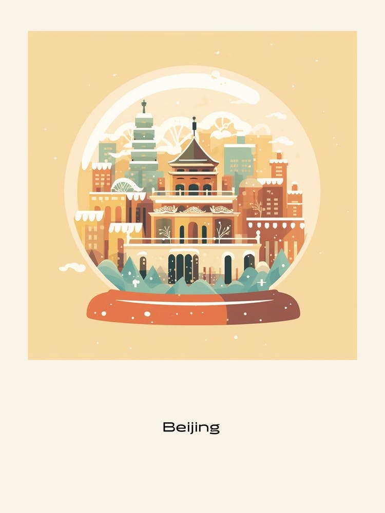 Beijing China 2 Snowglobe Poster