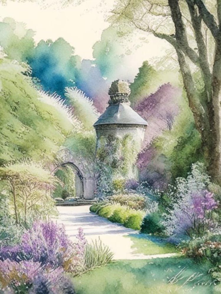 Bodnant Garden, United Kingdom Aquarelle Pastel