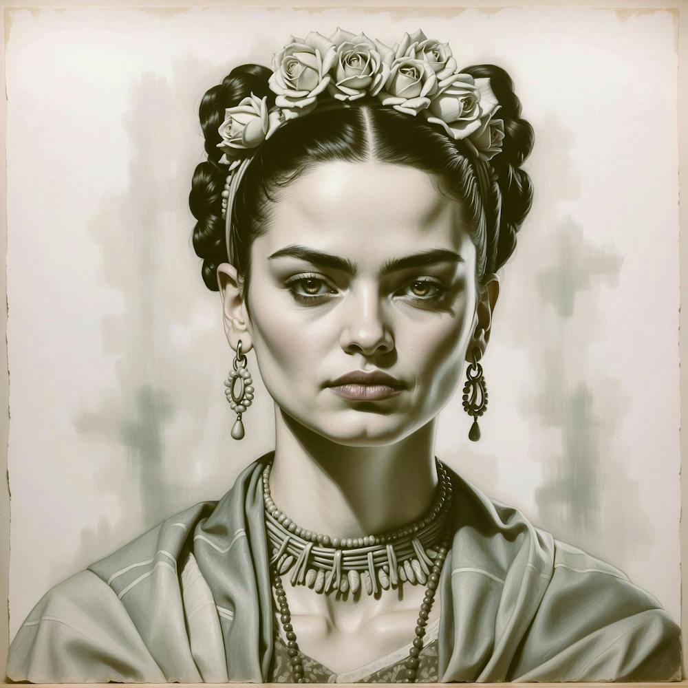 Peinture à la Craie de Frida Kahlo