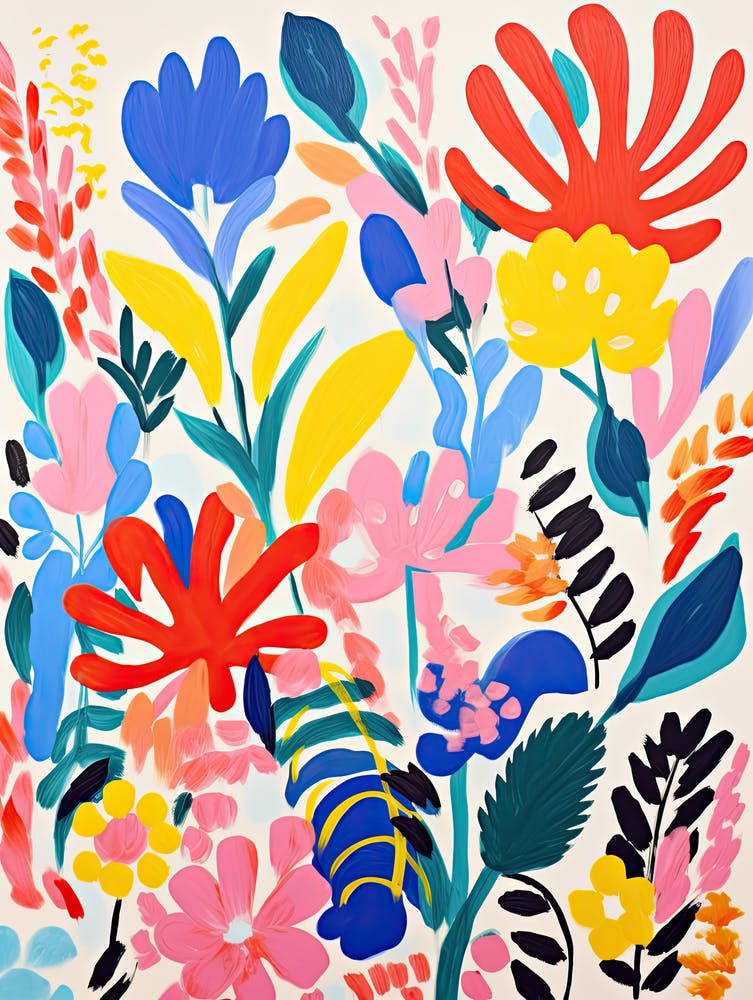 Flowers 49, Matisse style, Floral texture