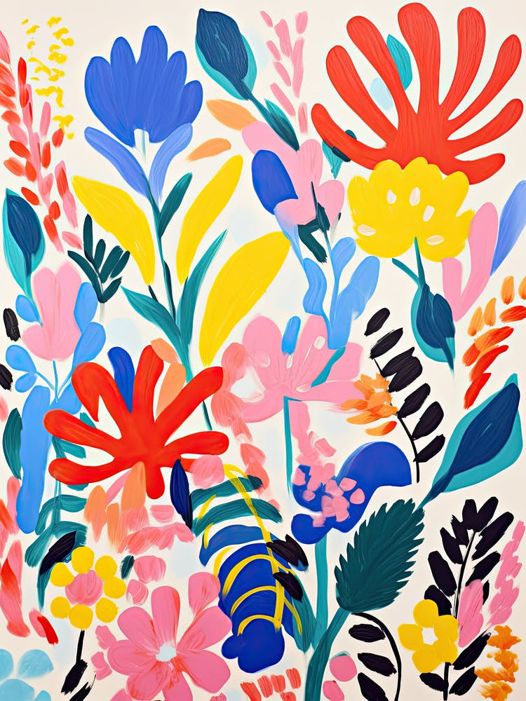 Flowers 49, Matisse style, Floral texture