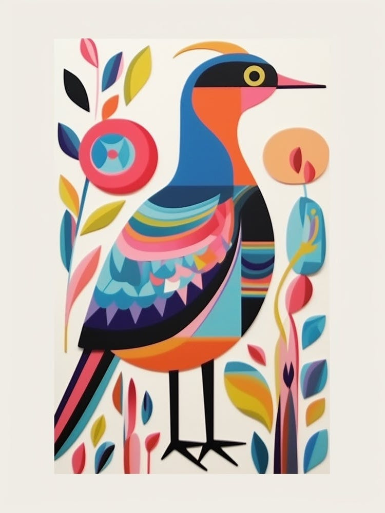 Colourful Scandi Bird Duck 1