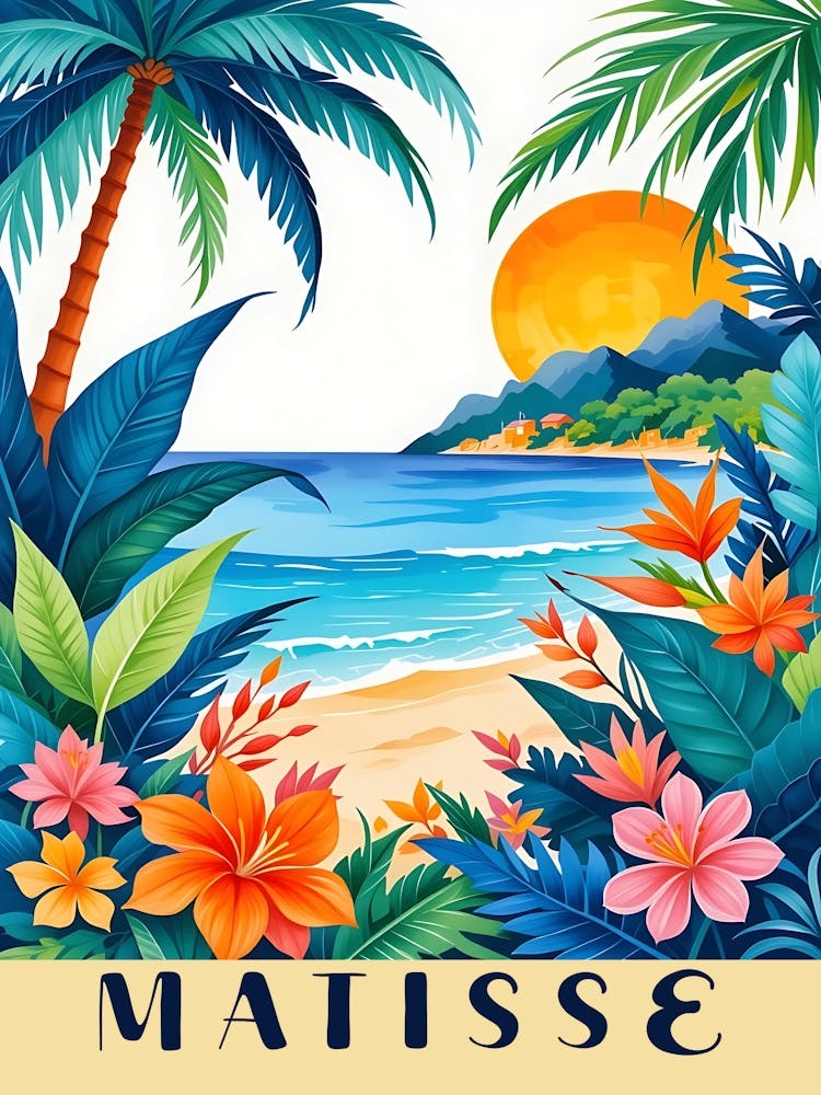 Art Inspiré de Henri Matisse - Paysage Paradis Tropical 6
