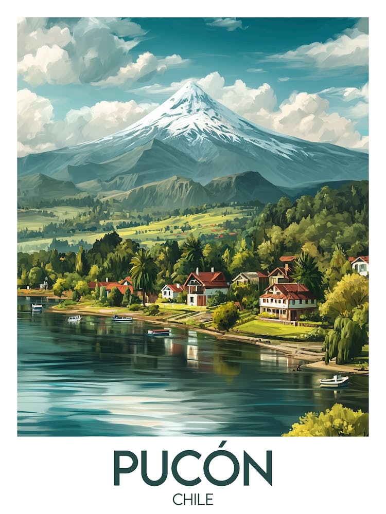 Affiche de voyage Pucón