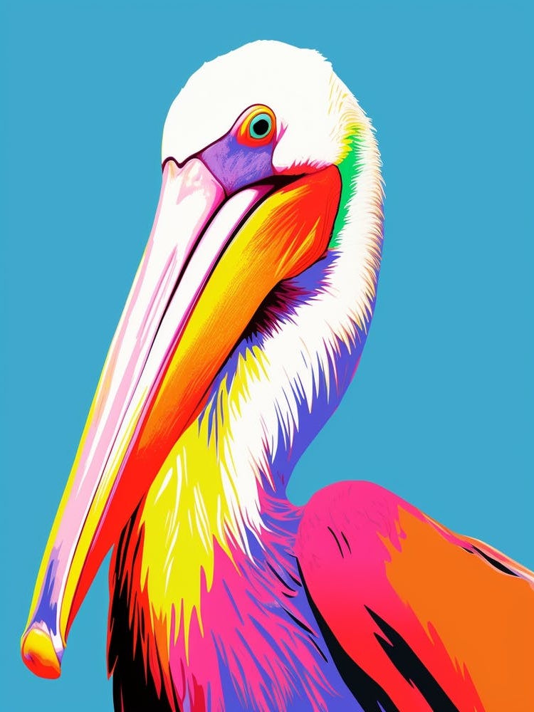 Andy Warhol Style Bird Pelican