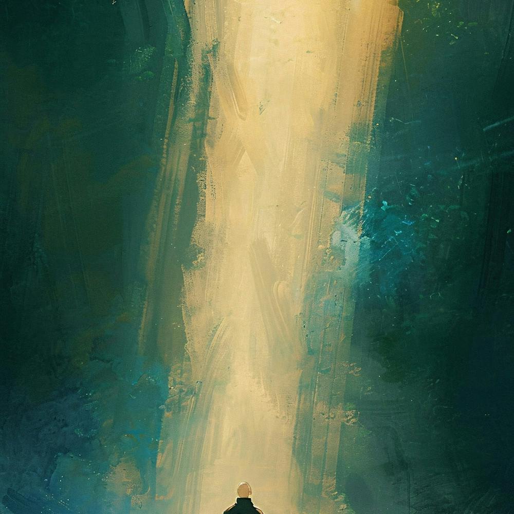 Man Walking Through A Forest