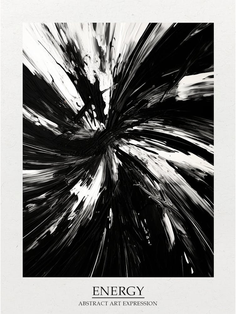 Energy Abstract Black And White 8 Poster