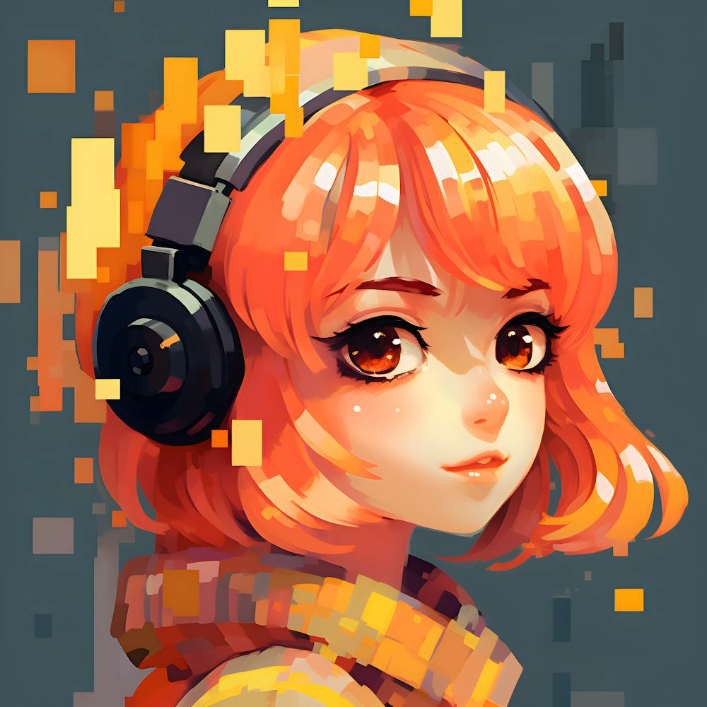 Anime Girl With Headphones