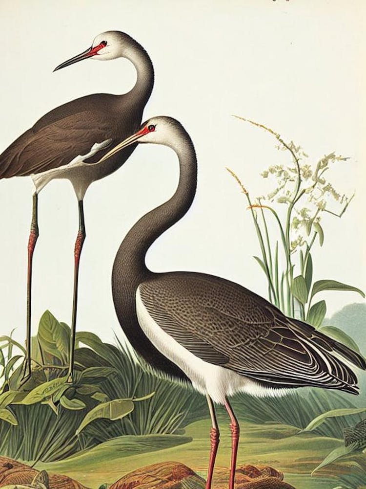 Crane James Audubon Vintage Style Bird