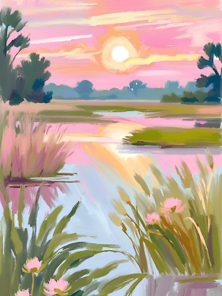Sunset Over Marsh