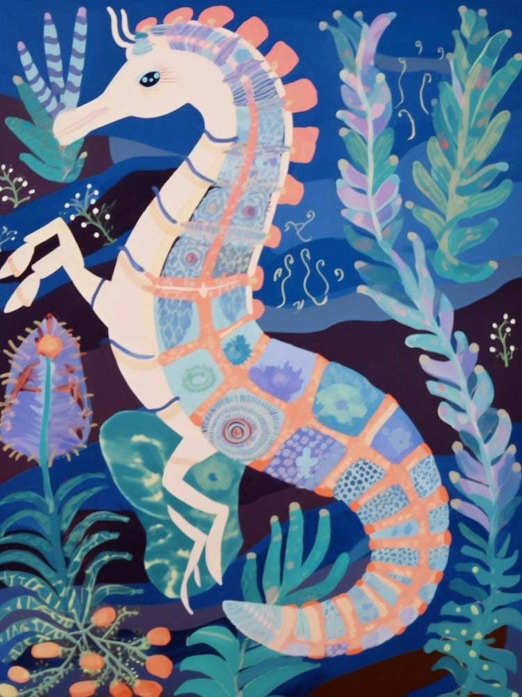 Maximalist Animal Painting Seahorse 1