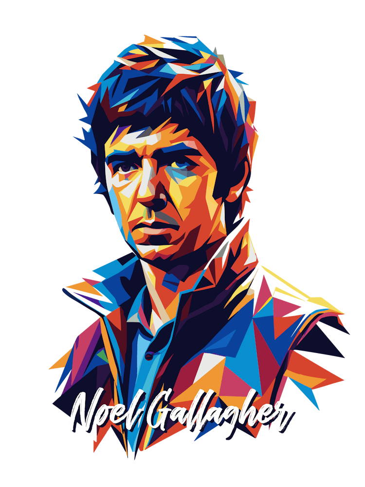 Oasis Noel Gallagher 01 Portrait Music Icon Style WPAP Pop Art