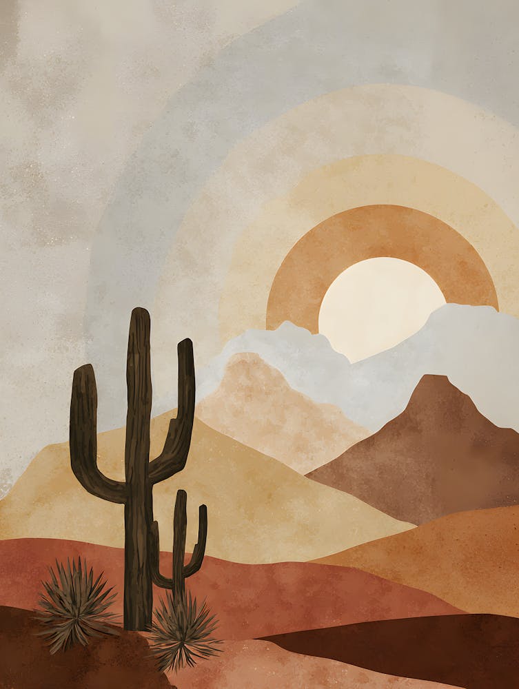 Desert Sunse Minimalist Desert Landscape 4