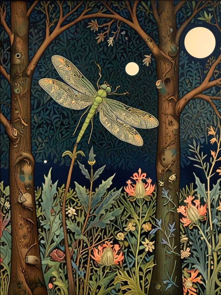 William Morris Dragonfly In The Forest 9