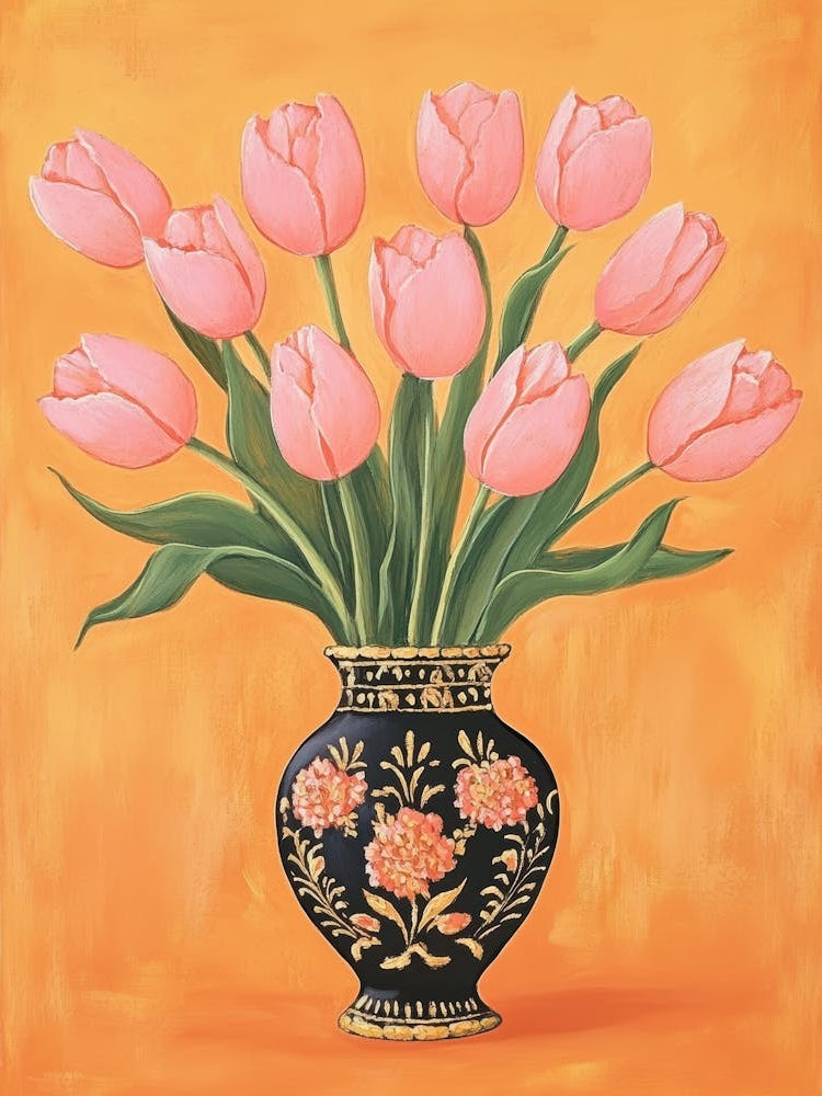 Pink Tulips In A Vase 7