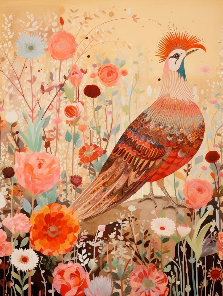 Peinture d'Oiseau Détaillée Faisan 5