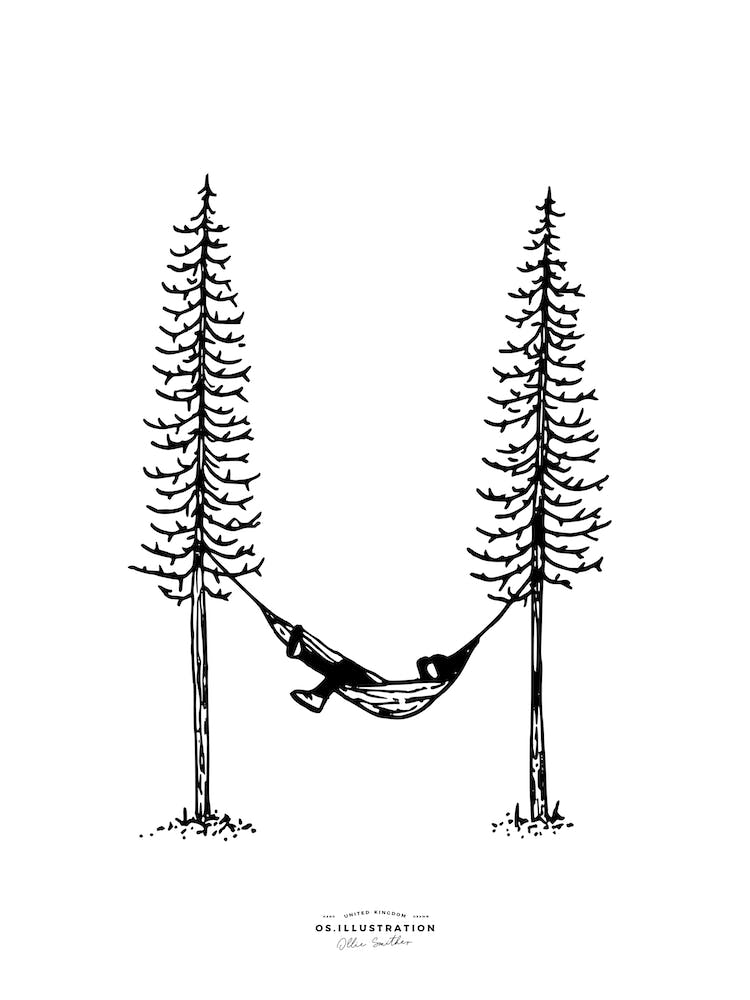 Hammock Life Fineline Illustration