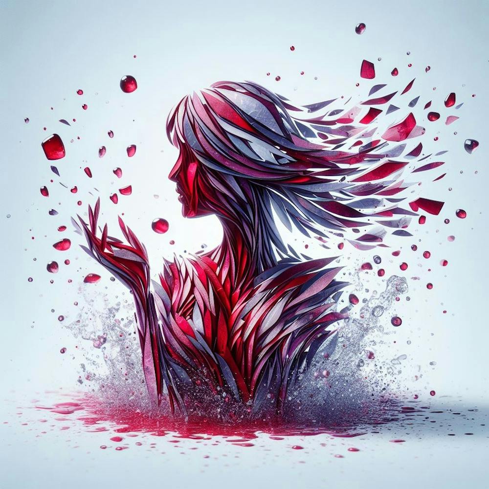 Abstrakte Frau mit roten Haaren