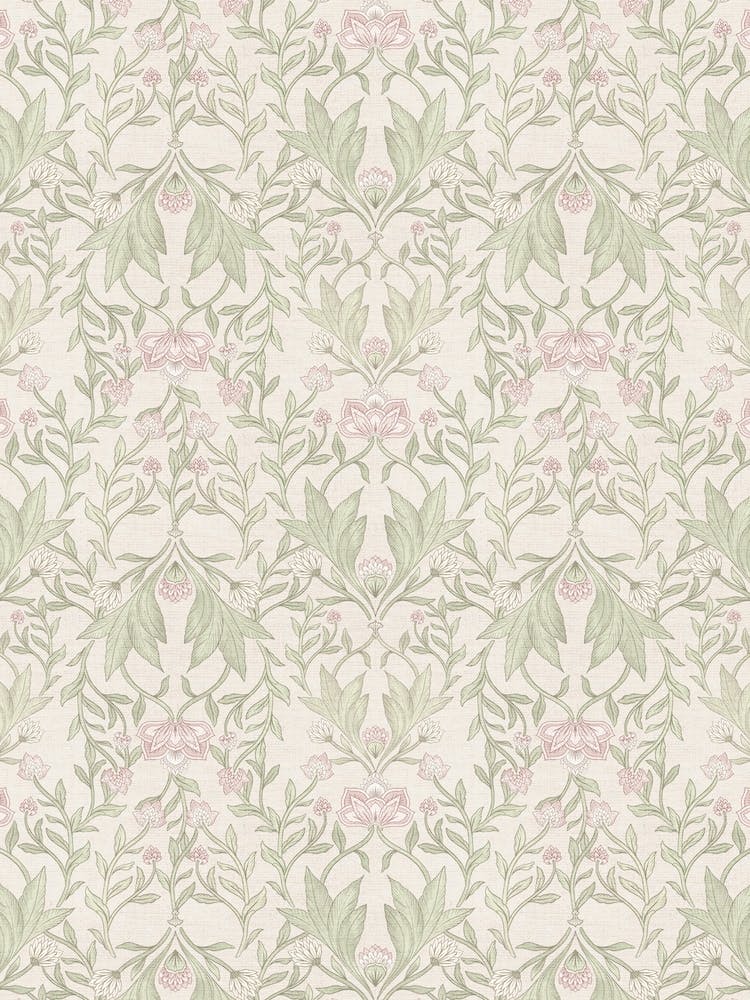 Pastel Pink Morris Floral Damask