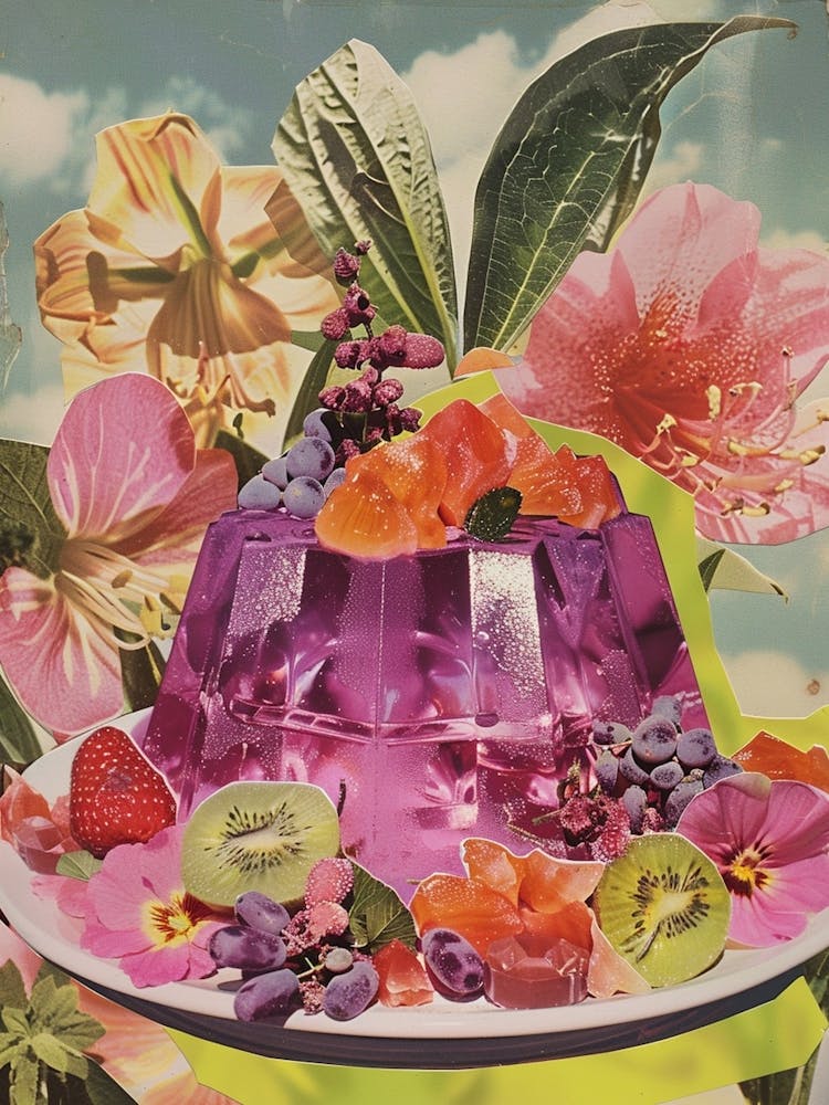 Purple Jelly Retro Dessert Collage 2