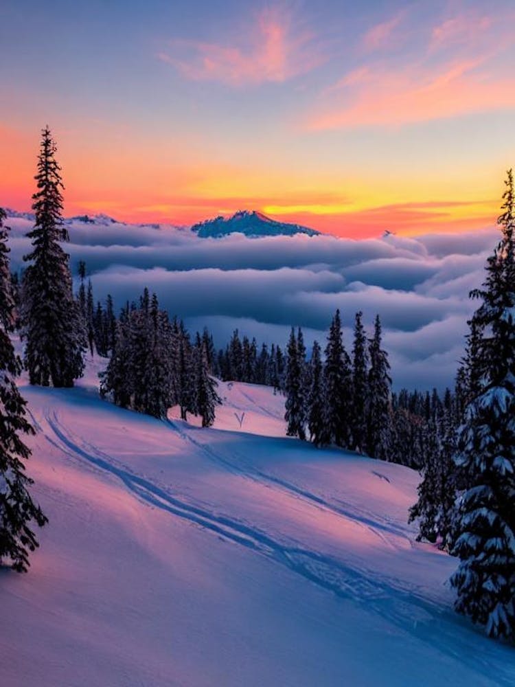 Bansko, Bulgaria Sunrise Skiing Poster