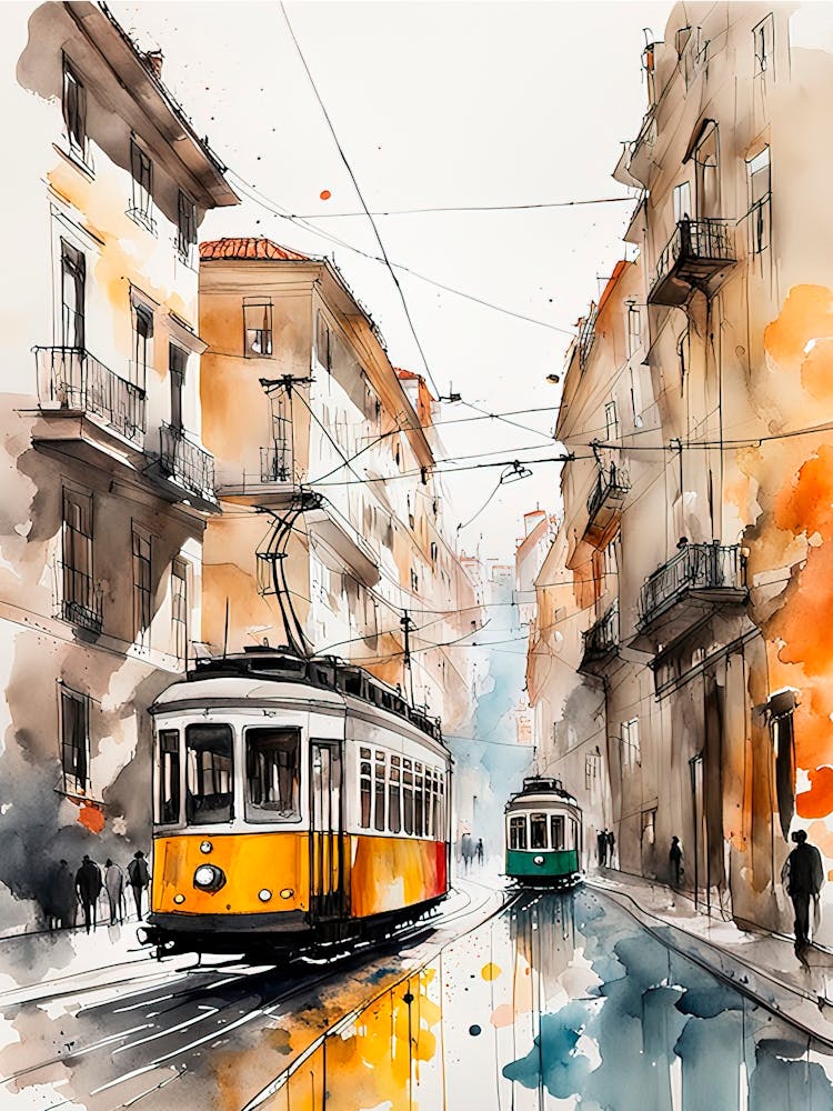 Trams In Lisbon