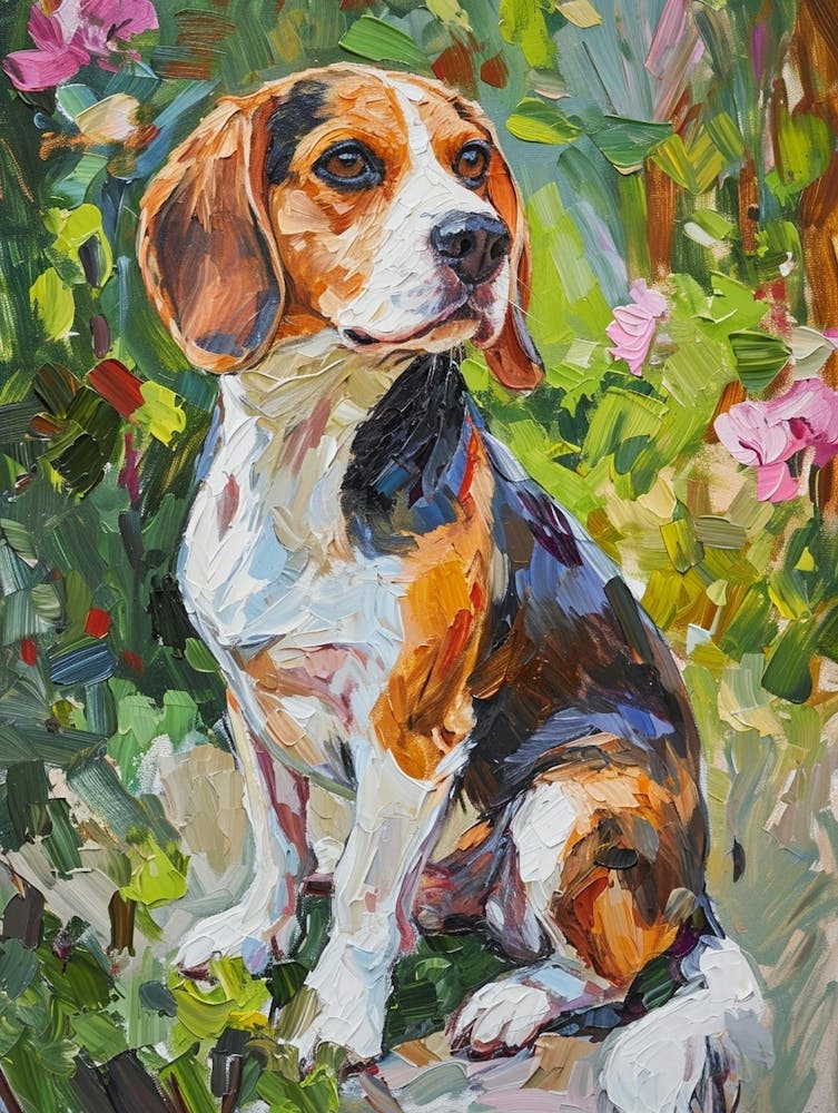 Beagle Acrylic Painting 2