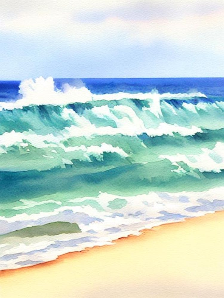 Bathsheba Beach 4, Barbados Aquarell
