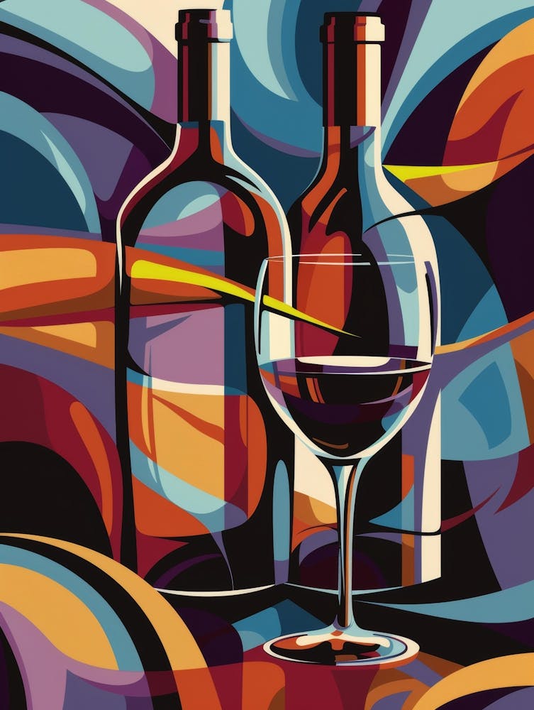 Wine Bottle And Glass 2