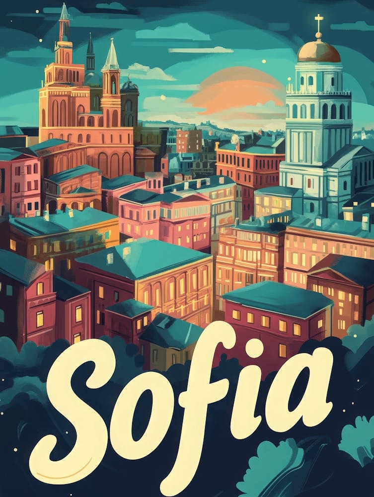 Aihrgdesign A Retro Travel Poster For Sofia 3