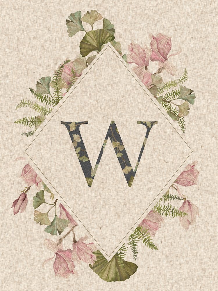 Floral Monogram W
