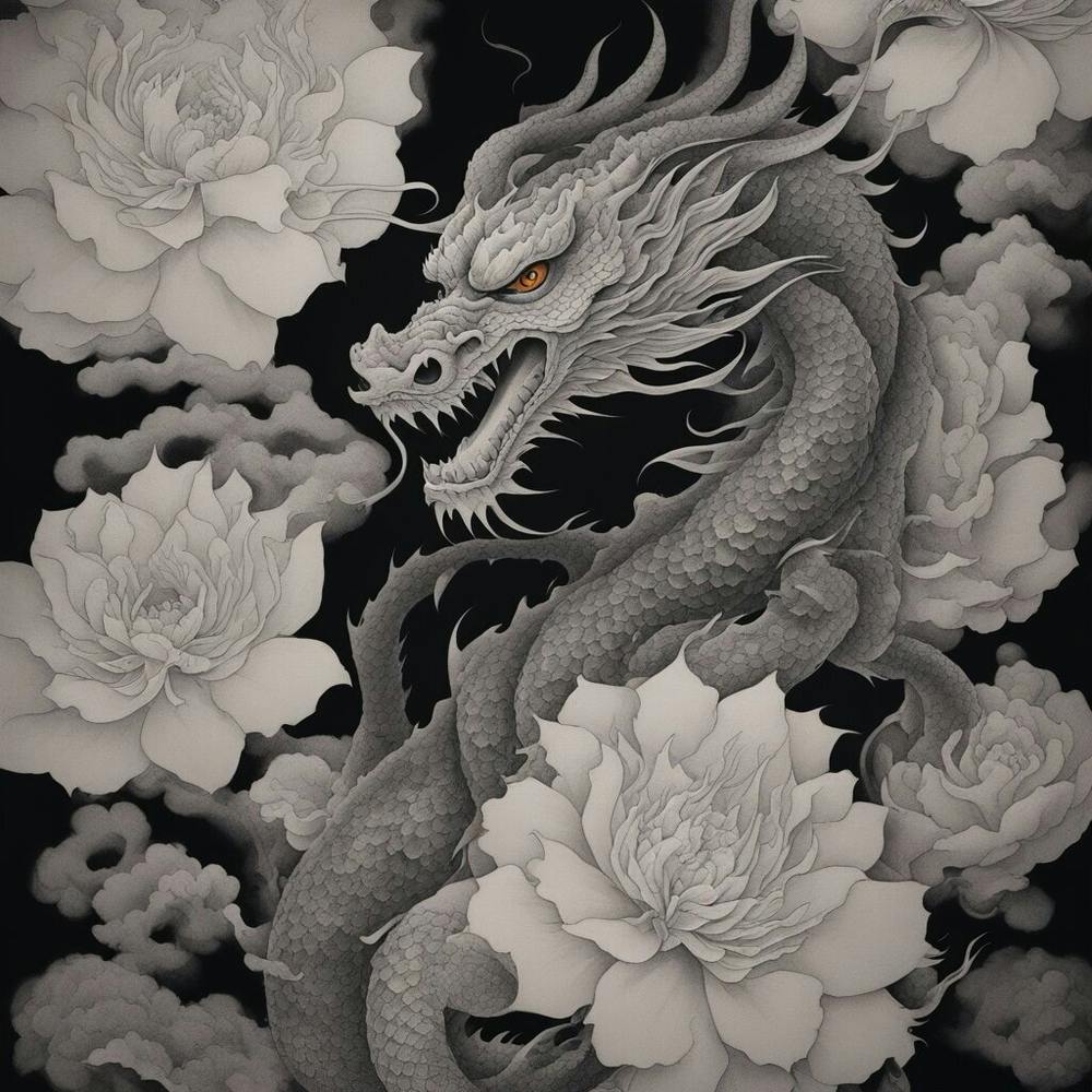 Dragon And Flowers