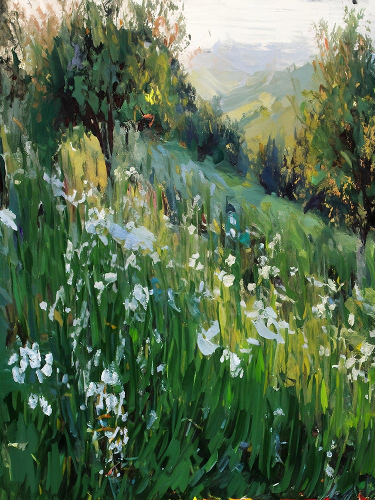 White Flowers In The Meadow
