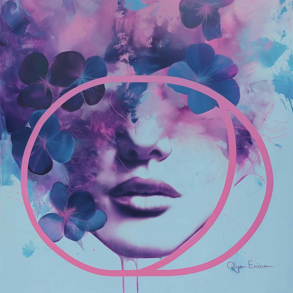 Purple floral woman poster