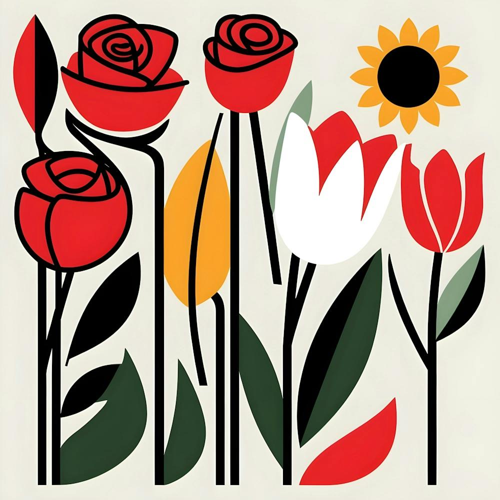 Flowers And Sunflowers