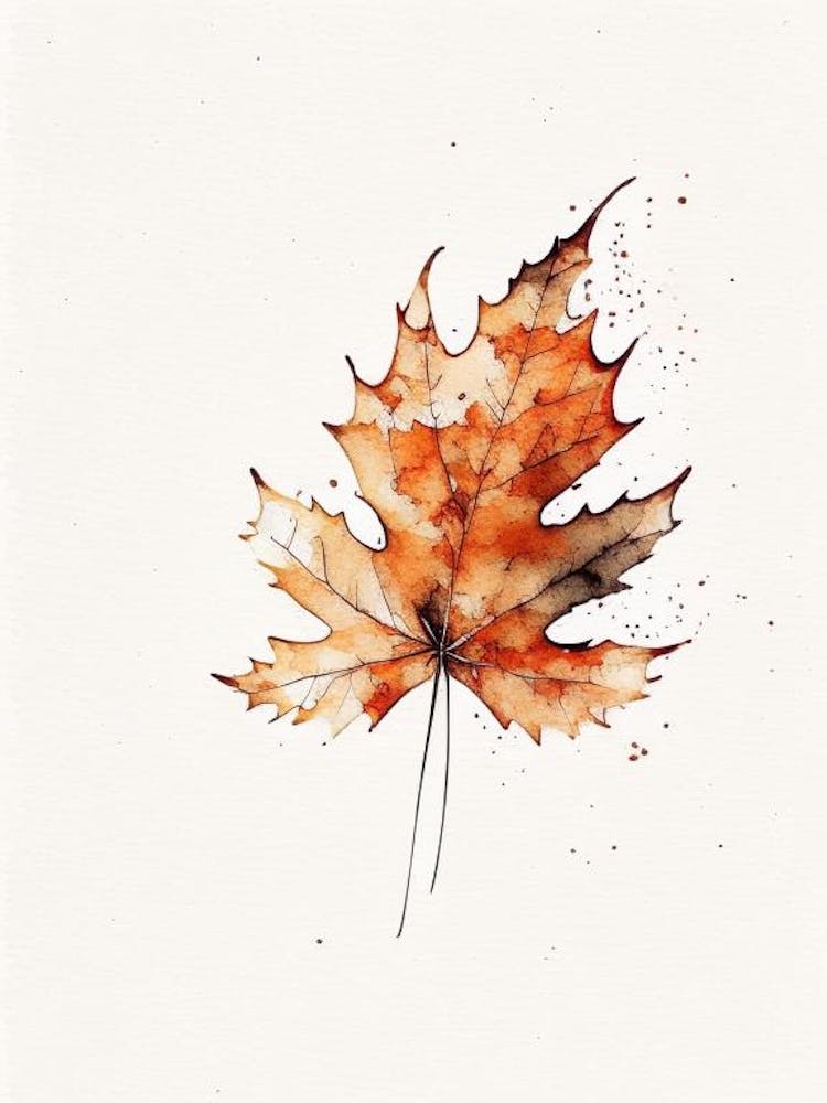 Maple Leaf Minimalist Watercolour 4