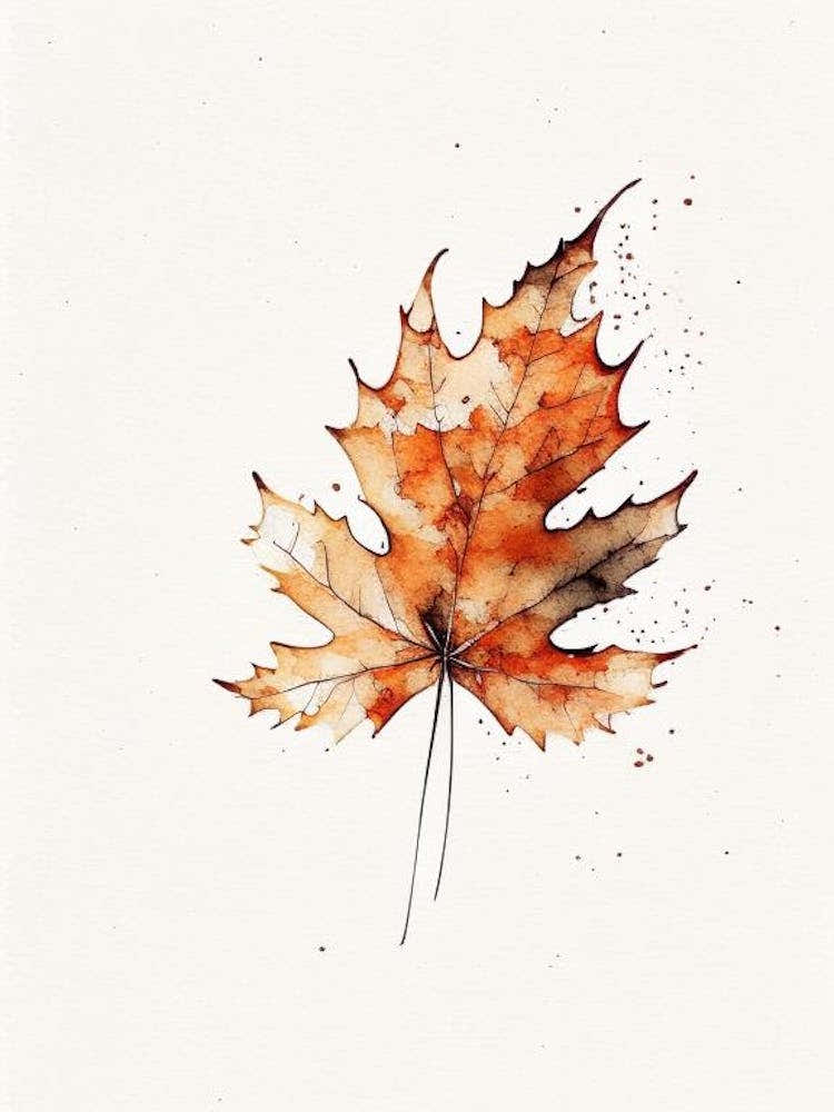 Maple Leaf Minimalist Watercolour 4