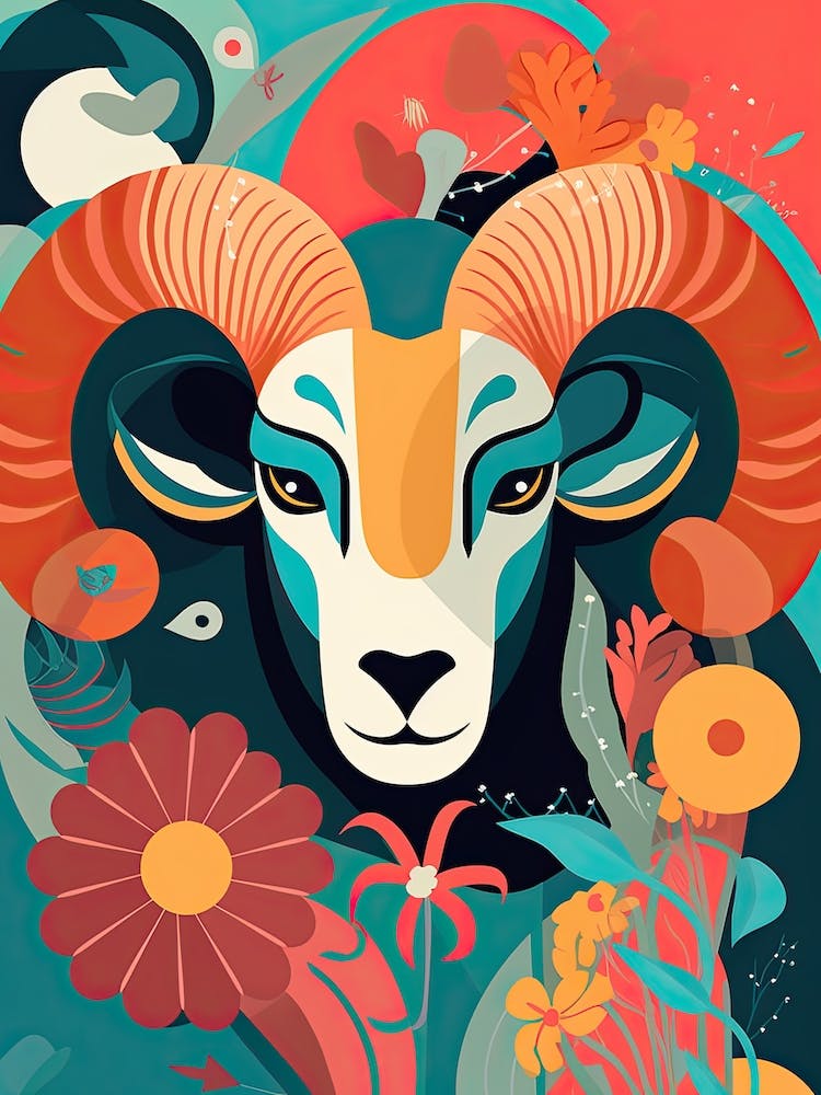 Aries Illustration Zodiac Star Sign 4