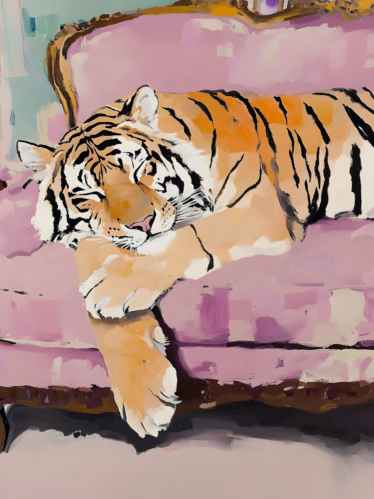 Tiger On Couch
