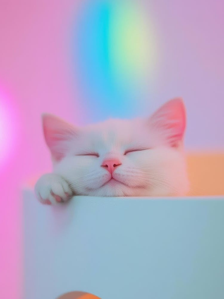 White Cat Sleeping 1