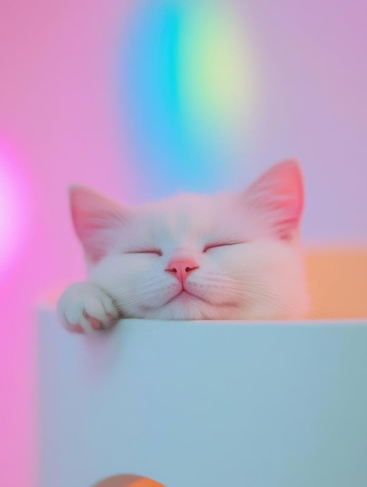 White Cat Sleeping 1