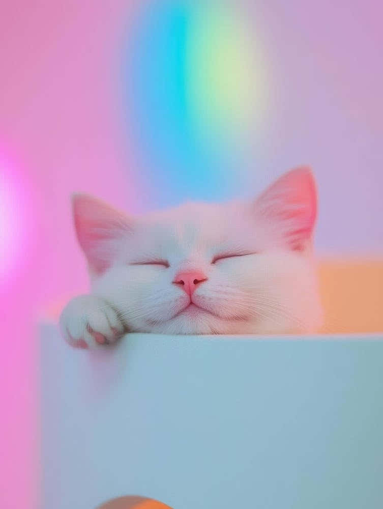 White Cat Sleeping 1