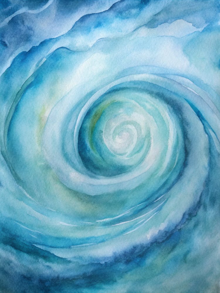 A Minimalist Art Piece Of Spiraling Whirlpools In