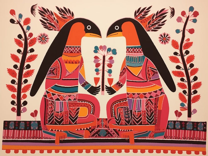 Anteater 3 Folk Style Animal Illustration