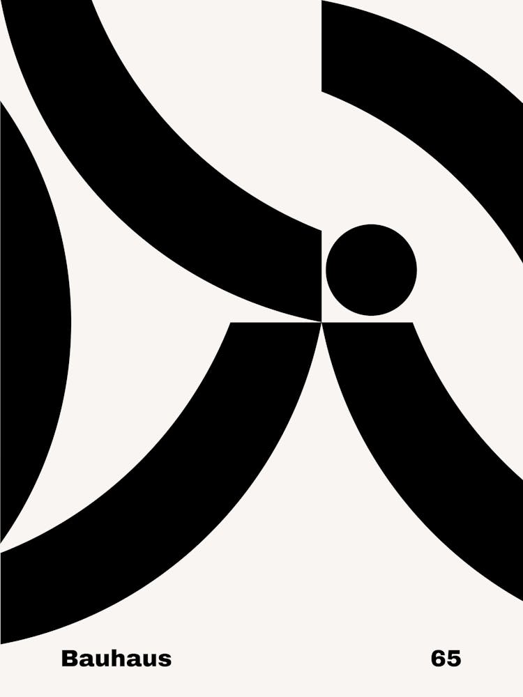 Geometric Bauhaus Poster B&W 65