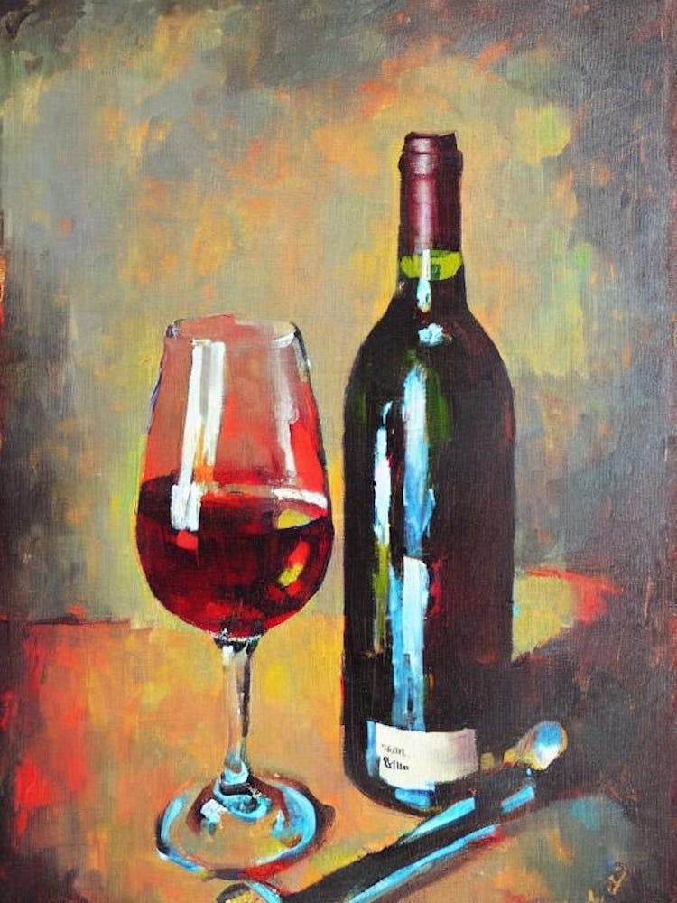 Zinfandel 1 Oil Painting Cocktail Poster
