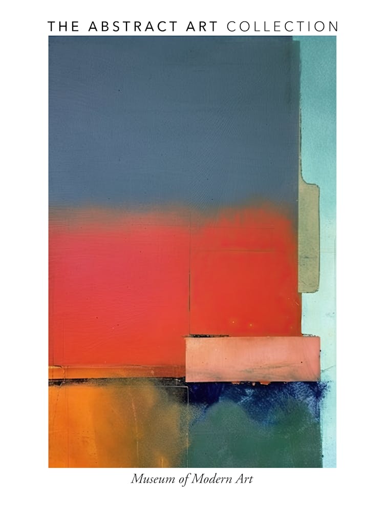 Red And Blue Abstract Painting 2 Exhibition Poster